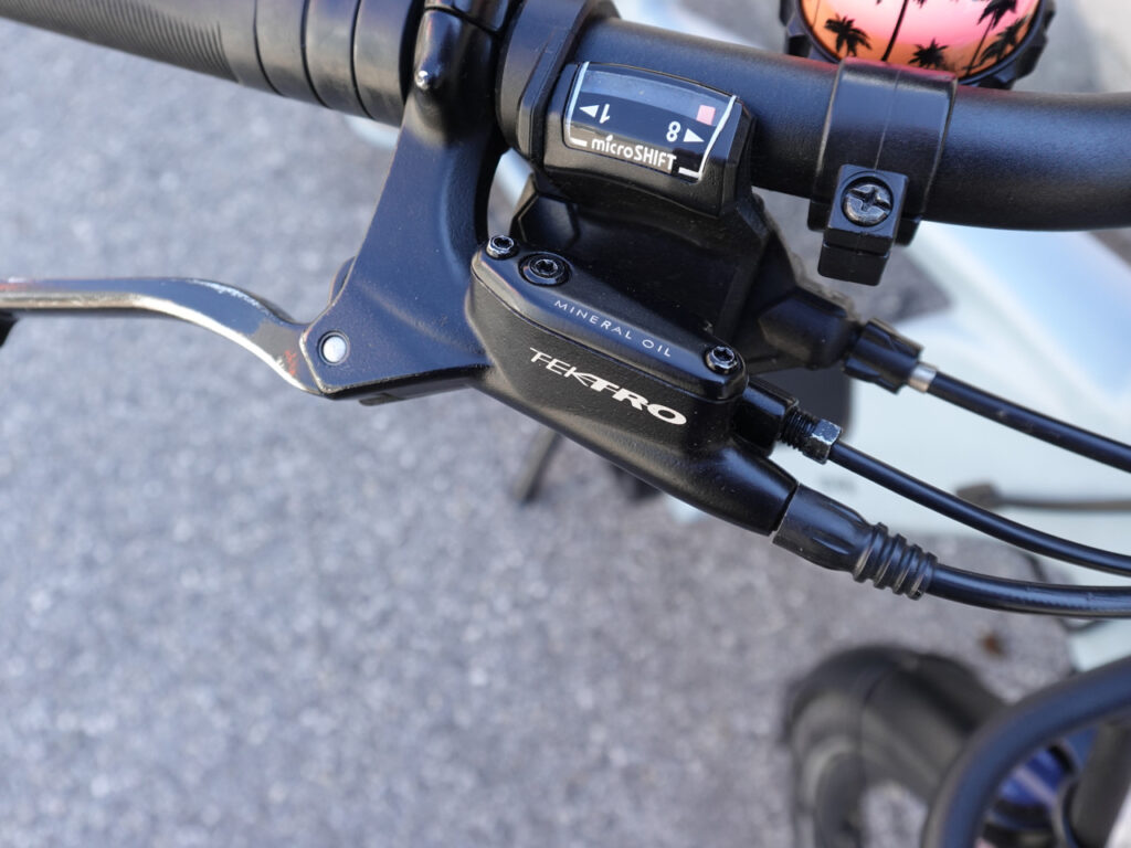 Levier de frein du vélo cargo longtail Décathlon R500e